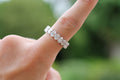 Oval Cut Diamond Eternity Band Ring | 14k White Gold