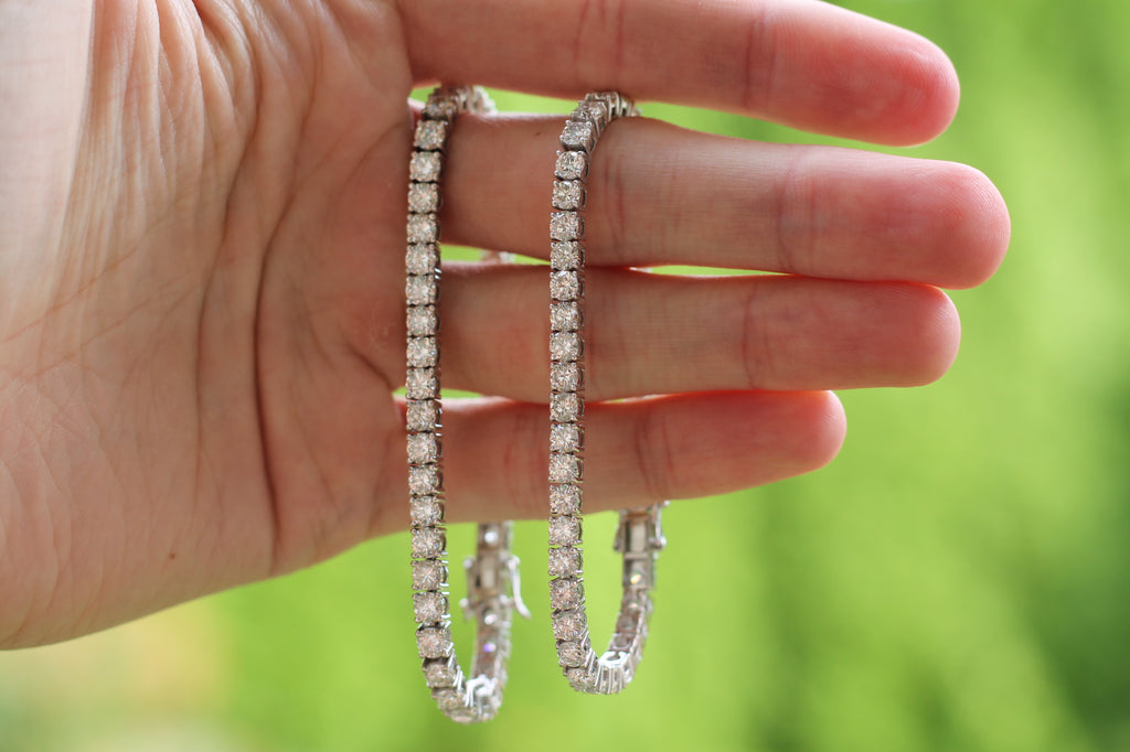 8.4 Carat Round Cut Diamond Tennis Bracelet | 14k White Gold