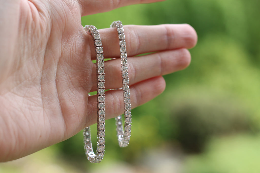 8.4 Carat Round Cut Diamond Tennis Bracelet | 14k White Gold