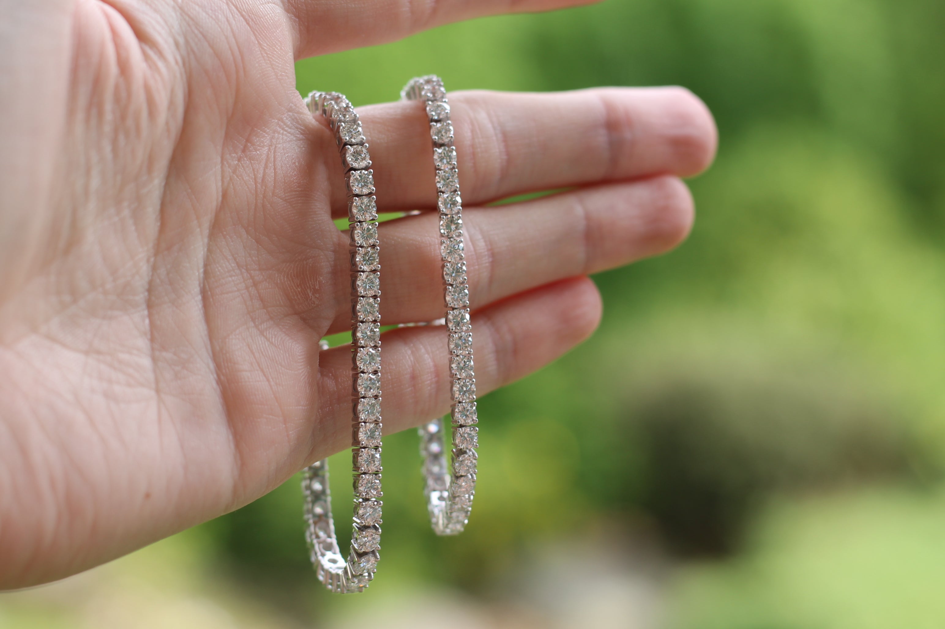 8.4 Carat Round Cut Diamond Tennis Bracelet | 14k White Gold