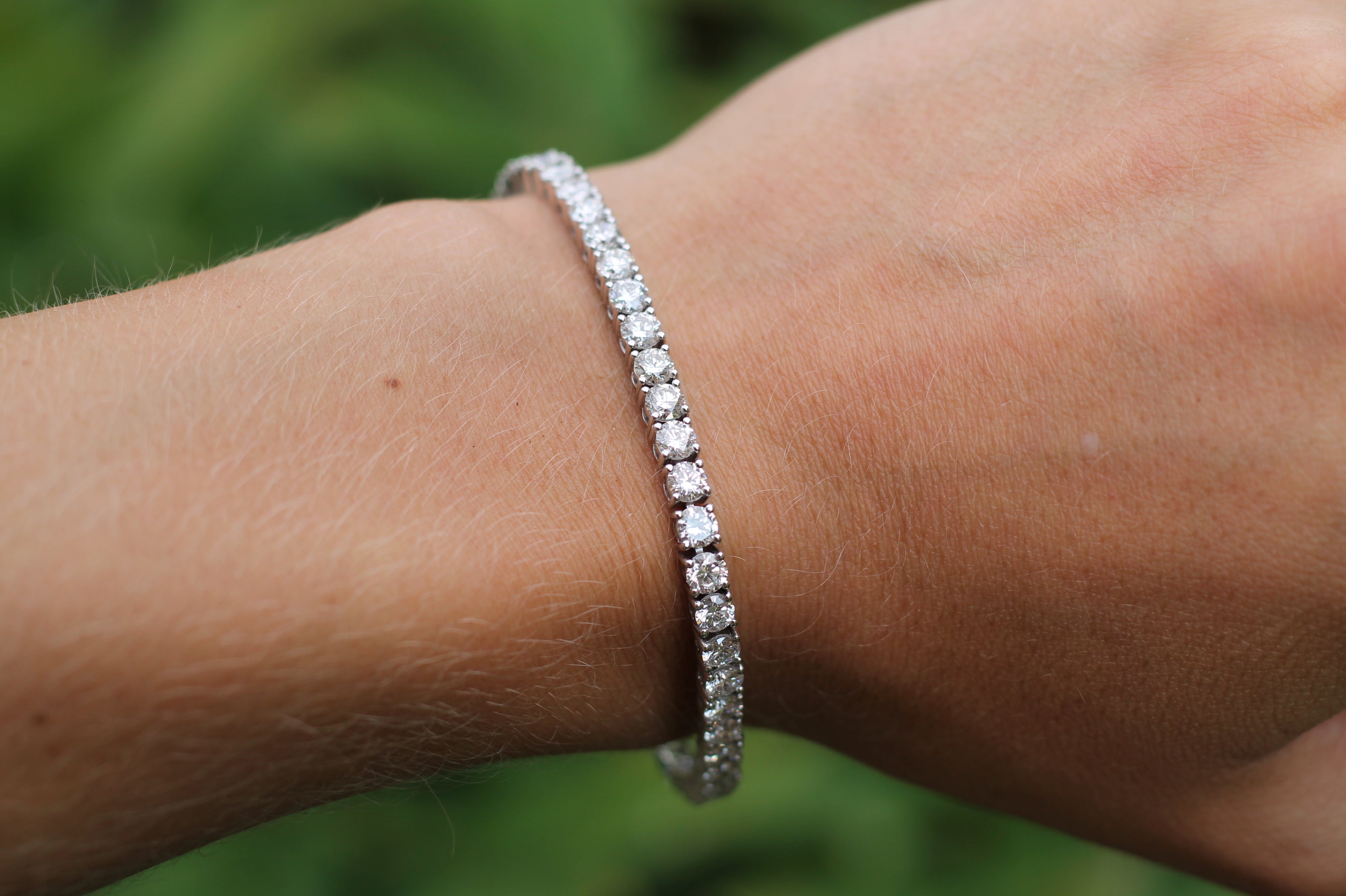 8.4 Carat Round Cut Diamond Tennis Bracelet | 14k White Gold