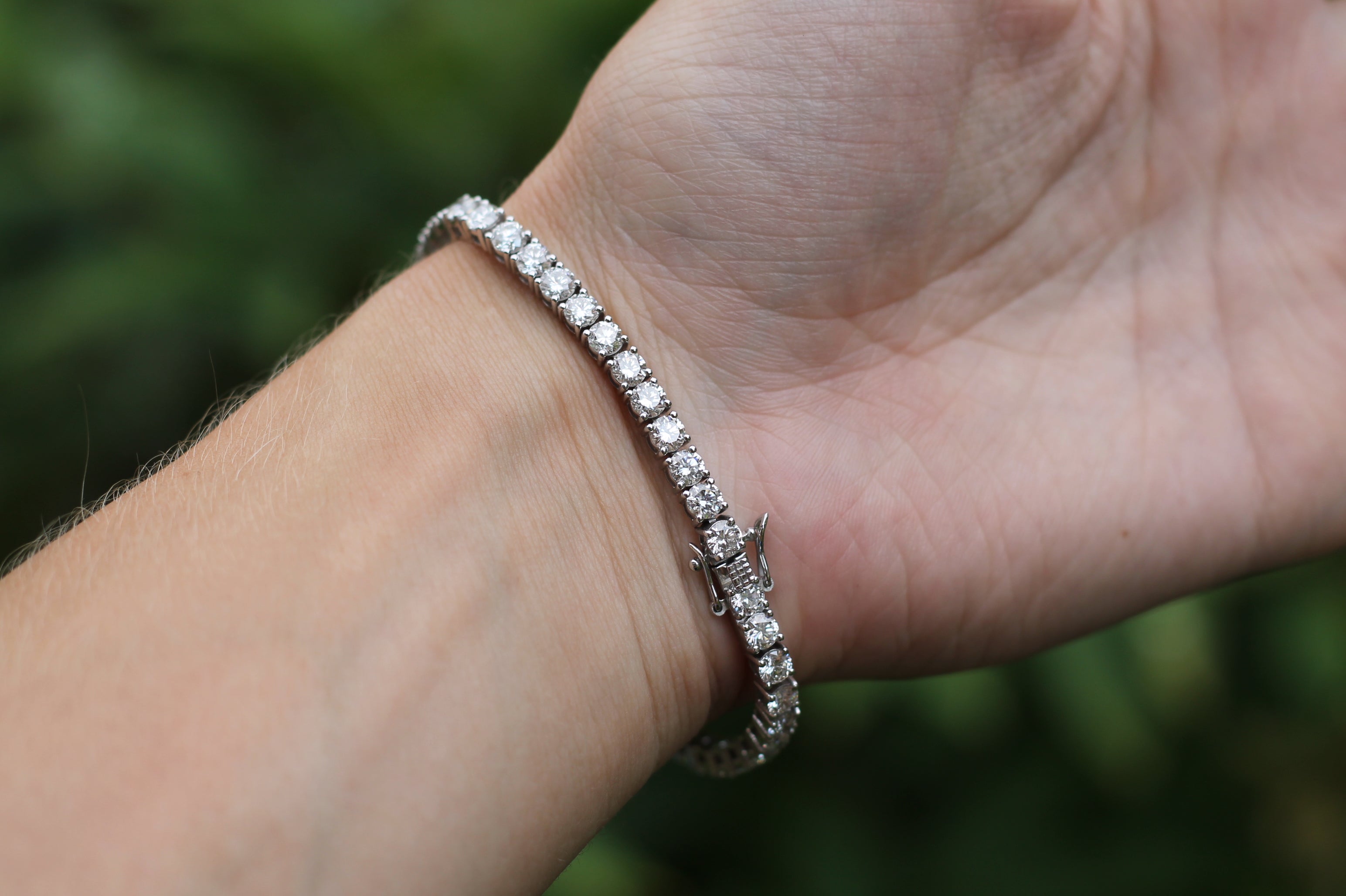 8.4 Carat Round Cut Diamond Tennis Bracelet | 14k White Gold