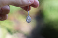 1 Carat Pear Cut Diamond Drop Necklace With Halo | 14k White Gold