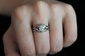 1 Carat Round Cut Solitaire Diamond Ring With Triple Twist Sides | 14k White Gold | Engagement Ring