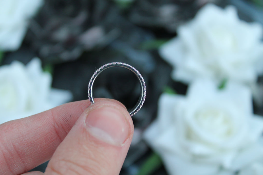 Sapphire & Diamond 6 Layer Band Ring | 14k White Gold