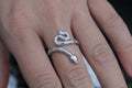 Diamond & Emerald Snake Ring | 14k White Gold | Statement Ring