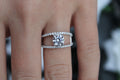 1 Carat Round Cut Diamond Ring With Split Sides | 14k White Gold | Engagement Ring