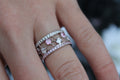 Sapphire & Diamond "Particle" Band Ring | 14k White Gold