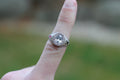 1 Carat Oval Cut Diamond Eroded Ring | 14k White Gold | Signet Ring