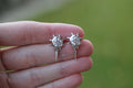2 Carat Round Diamond Spike Earrings | 14k White Gold
