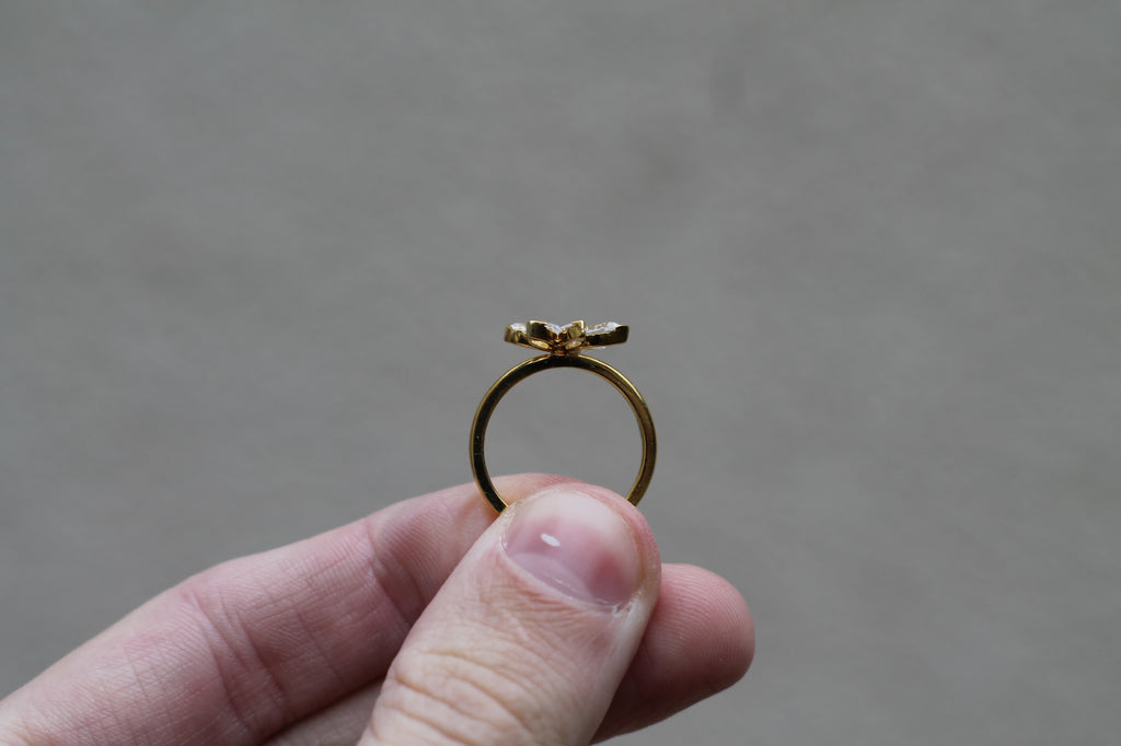 2.1 Carat Diamond Flower Ring | 14k Yellow Gold | Engagement Ring