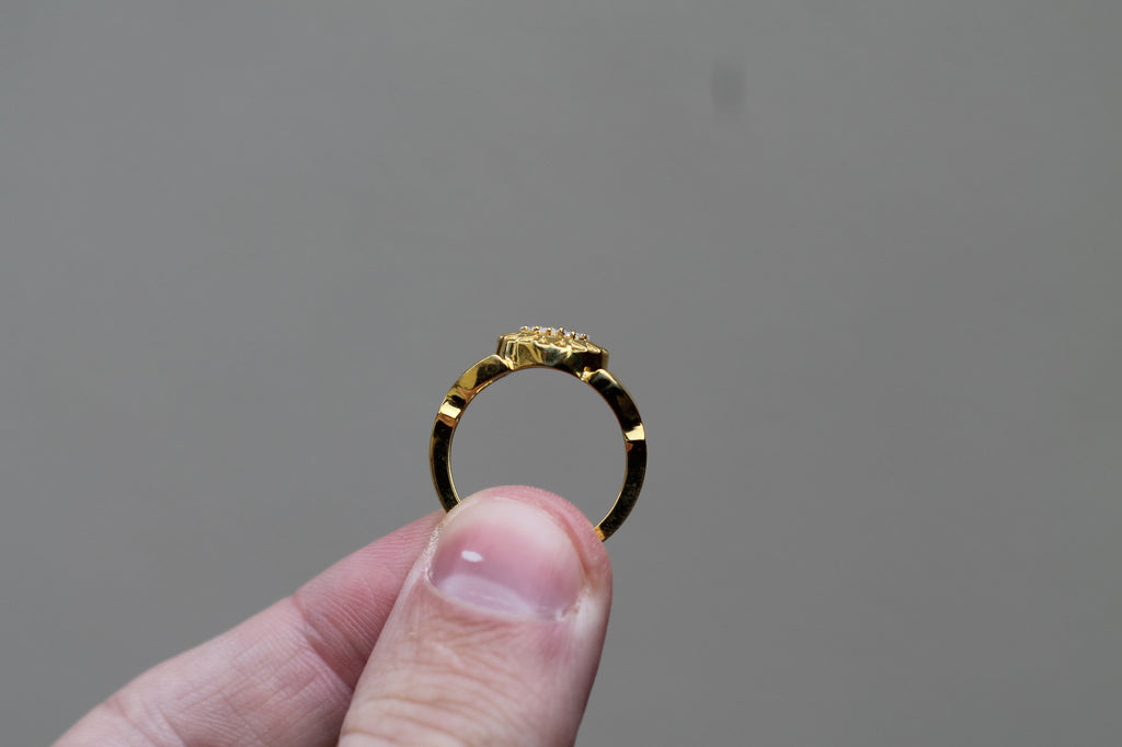 14k Yellow Gold "Futura" Ring | Tapered Baguette Diamonds