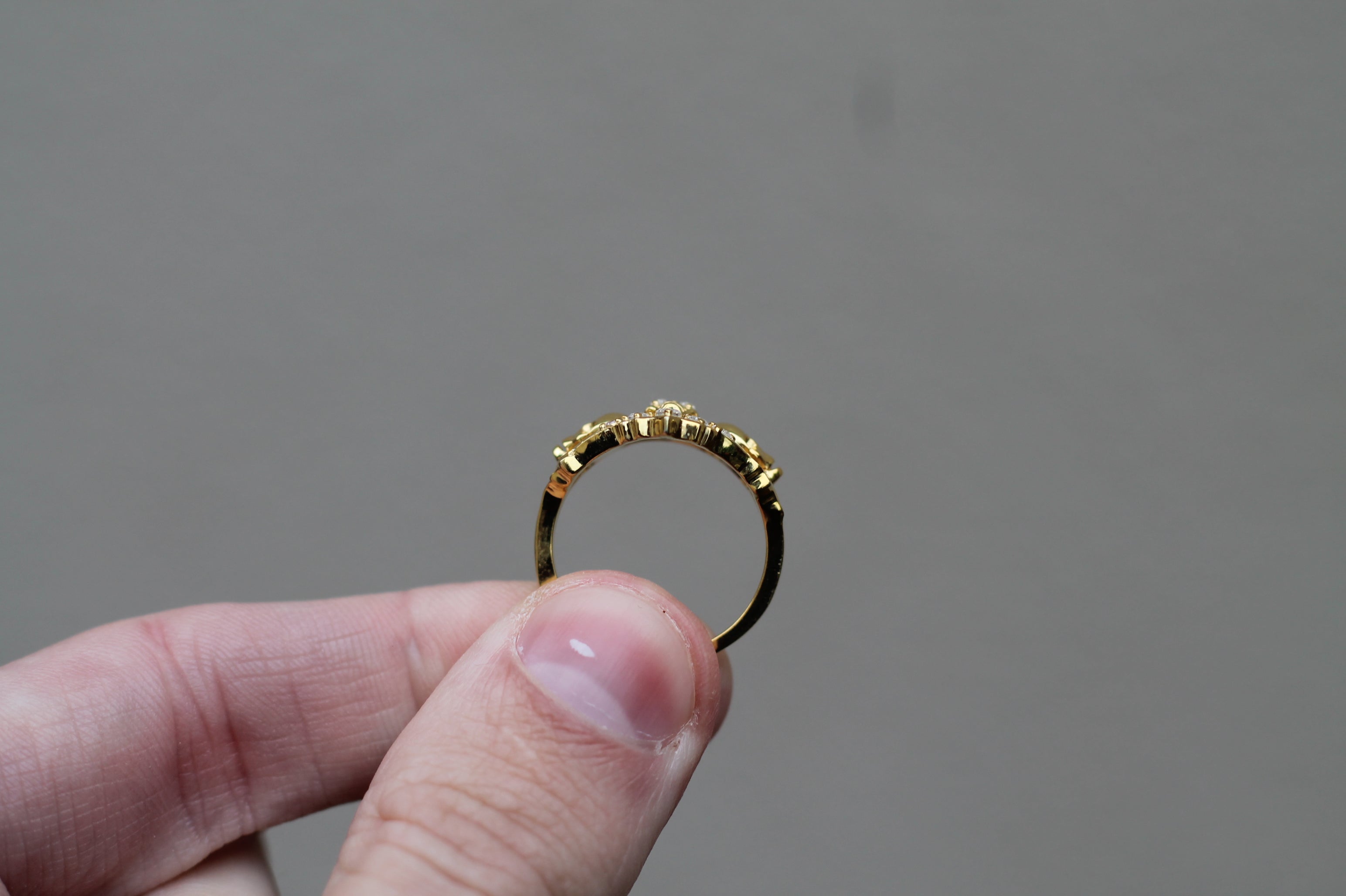 14k Yellow Gold Triple Skull Ring | Statement Ring