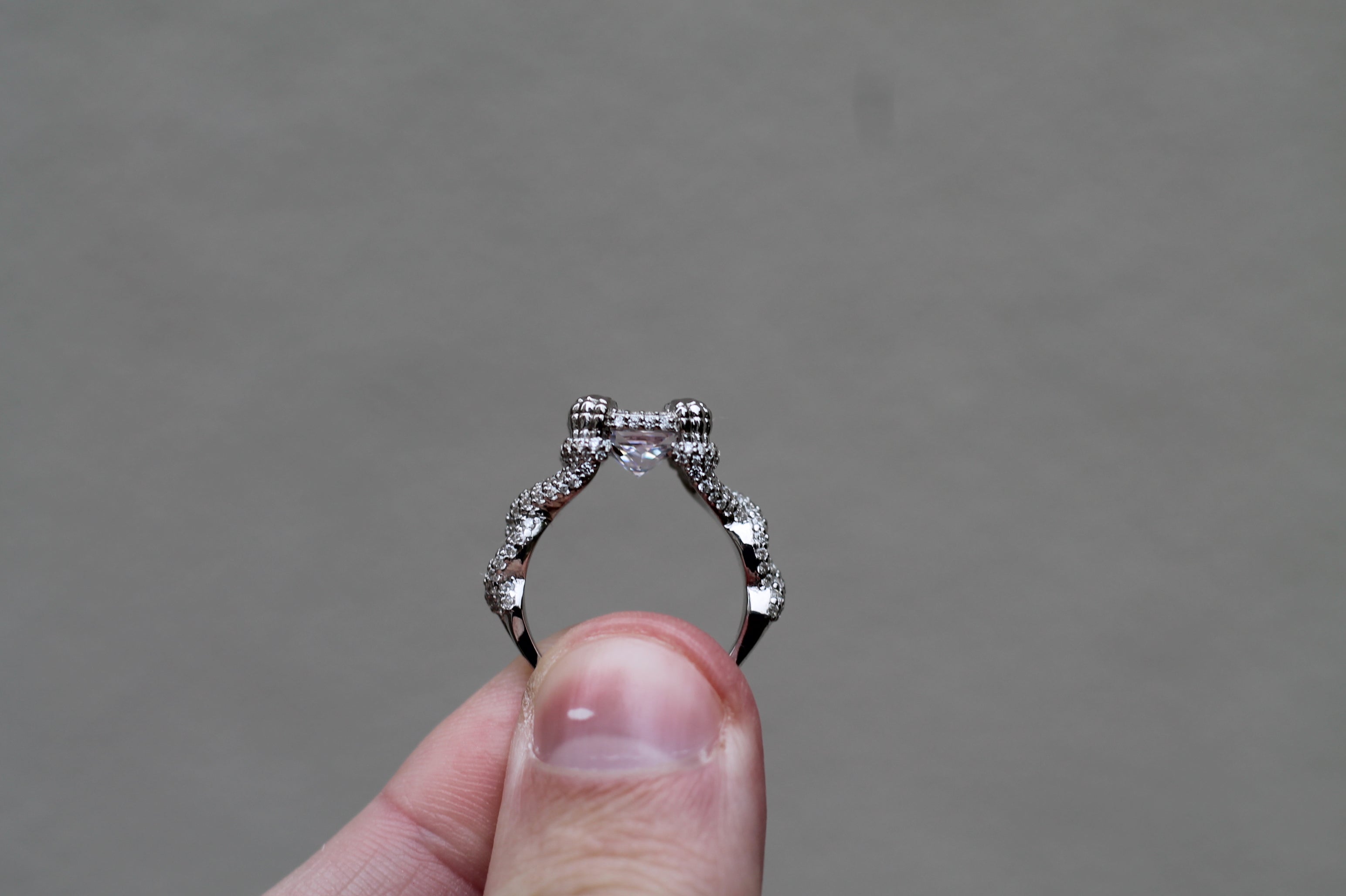 1 Carat Serpent Heads Ring | 14k White Gold | Engagement Ring