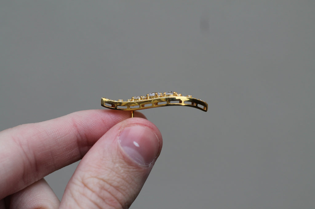 Diamond Big Leaf Earrings | 14k Yellow Gold