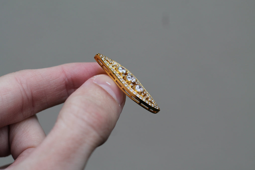 Diamond Big Leaf Earrings | 14k Yellow Gold