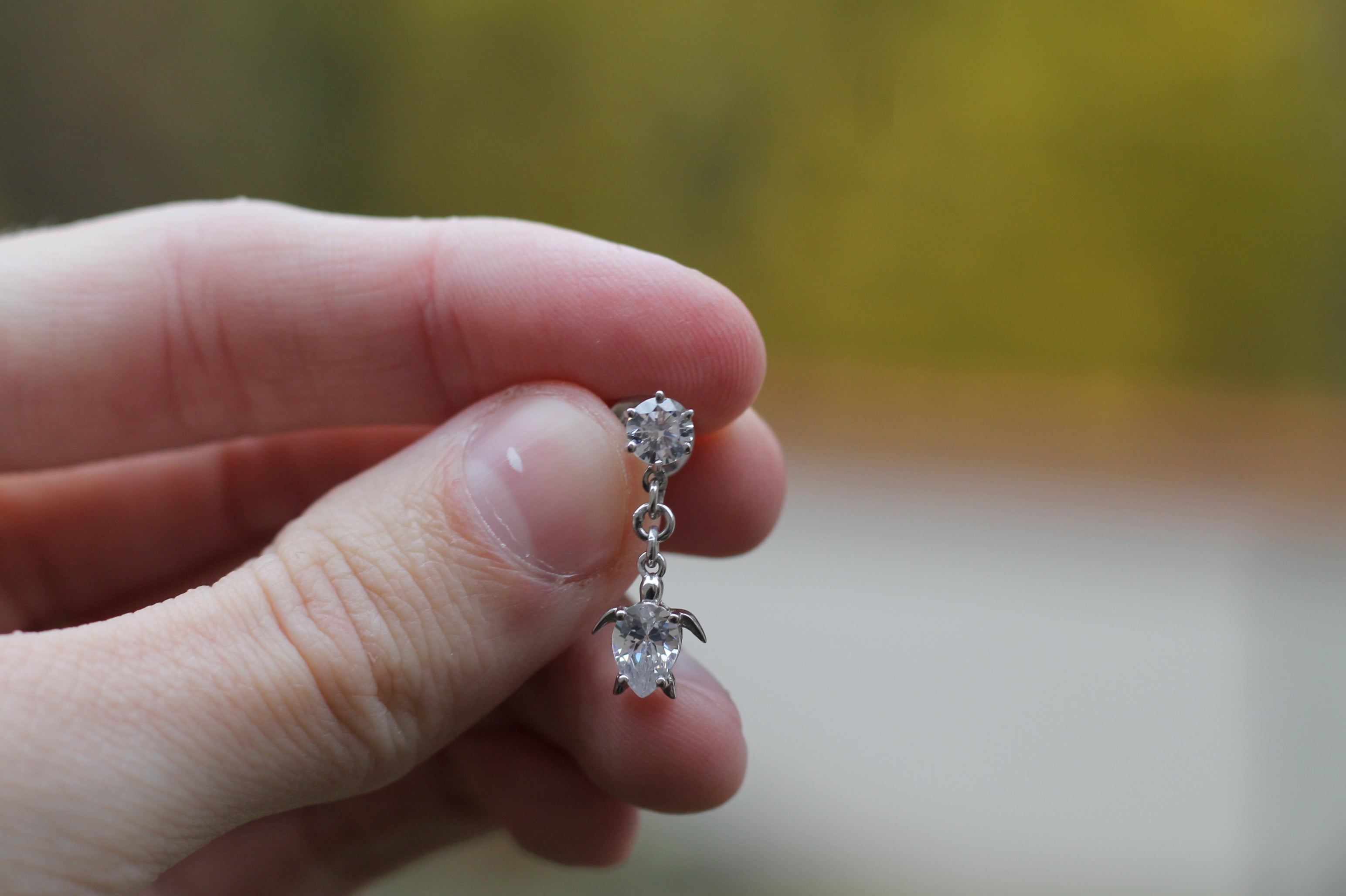 2 Carat Diamond Turtle Earrings | 14k White Gold