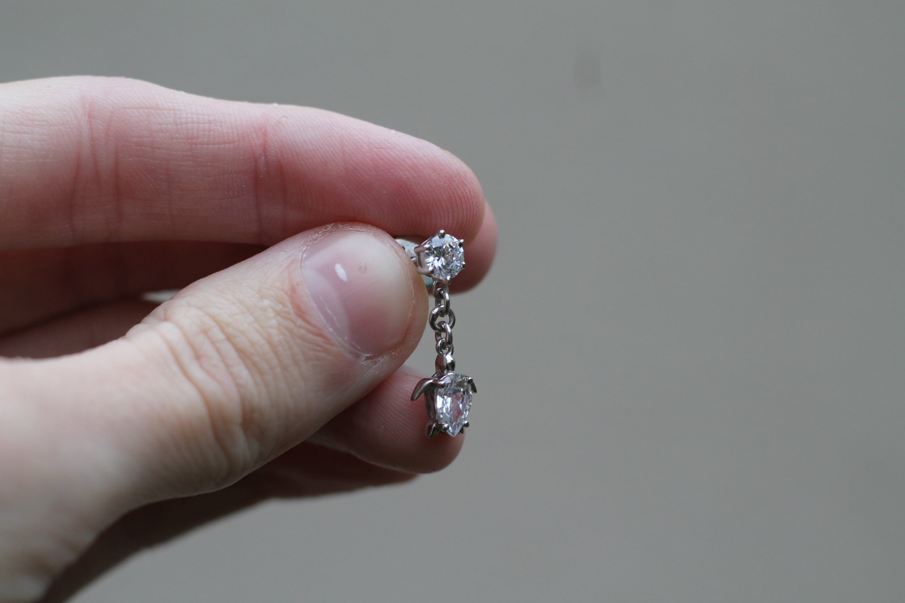 2 Carat Diamond Turtle Earrings | 14k White Gold
