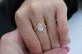 1 Carat Pear Cut Center Diamond Twist Ring | 14k Yellow Gold | Engagement Ring