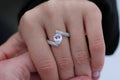 1 Carat Pear Cut Diamond Center Symmetric "Ghost" Hold Ring | 14k White Gold | Engagement Ring