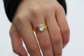 1 Carat Oval Cut Diamond "Forest" Ring | 14k Yellow Gold | Engagement Signet Style Ring