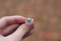 1 Carat Round Cut Diamond Center With Tapered Baguette Sides Ring | 14k White Gold | Engagement Ring