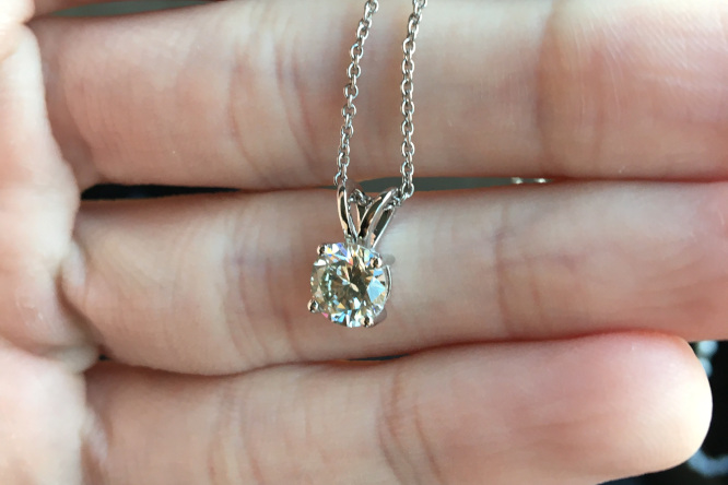 1 Carat Round Diamond Necklace