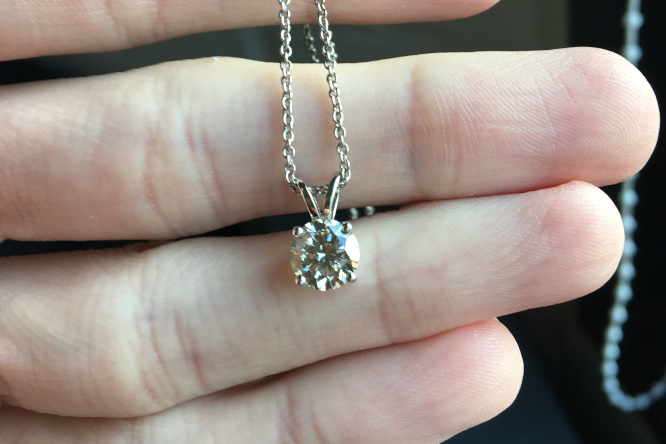 1 Carat Round Cut Diamond Necklace