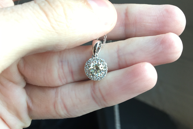 1 Carat Halo Diamond Necklace