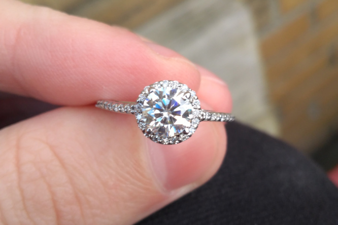 1 Carat Solitaire Halo Diamond Ring