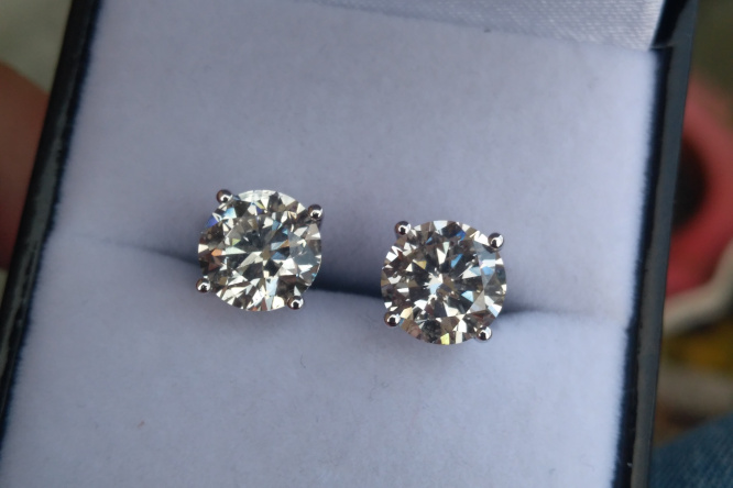 4 Carat Total Stud Diamond Earrings