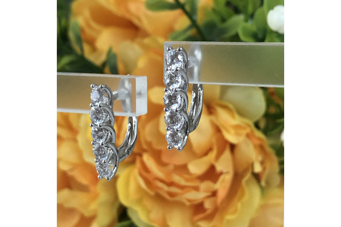 Five Stone Line Diamond Earrings