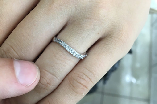 0.4 Carat Total Round Cut Mini Wave Diamond Ring