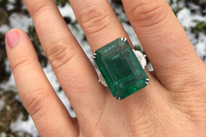 24 Carat Natural Emerald Ring