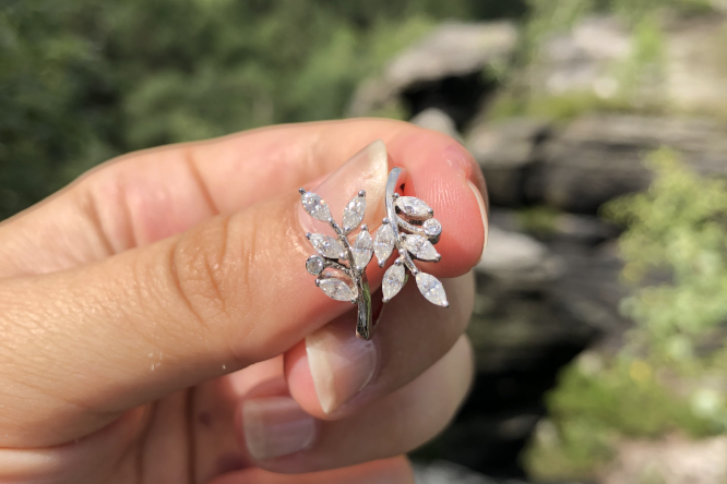 Leaf And Flower Diamond Ring
