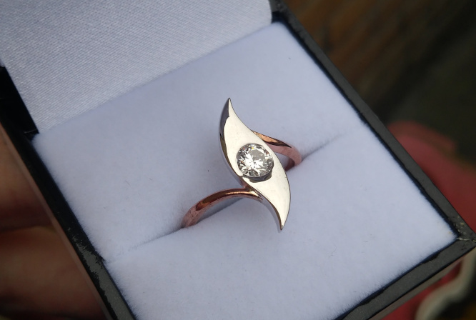 0.4 Carat Diamond Leaf Ring